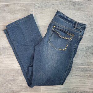 Michael Kors Jeans Women's 8 Denim Bootcut Pants Studded Pockets